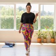 Prism Punch Plus Size Tie Dye Leggings - Vibrant High-Waist Festival Pants for Bold Fitness by Aesthetic Rebellion