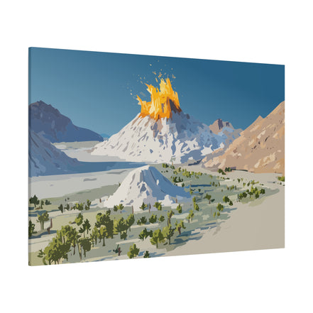 Tropical Volcano Eruption Canvas Print for Nature-Obsessed Interiors — Island Adventure Wall Art, FSC-Certified Matte Stretched Canvas, Home Decor Gift for Wanderlust Collectors