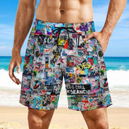 Men's Beach Shorts with 4 Pockets by SALE_DESIGN-Personal Design