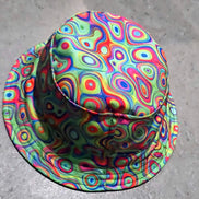 Alligator Bites Neon Geometric Bucket Hat - Edgy Psychedelic Rave Hat for Dubstep & Alt-Fashion by Aesthetic Rebellion