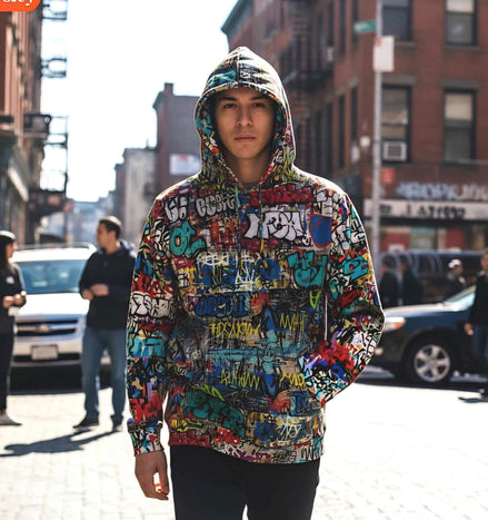 Urban Legend Kids Graffiti Hoodie - Bold Street Art Pullover for Miniature Maximalists & Creative Kids by Aesthetic Rebellion