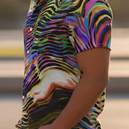 Ethereal Zebra Colorful Button-Up - Business Casual Maximalist Shirt for Creative Professionals by Aesthetic Rebellion
