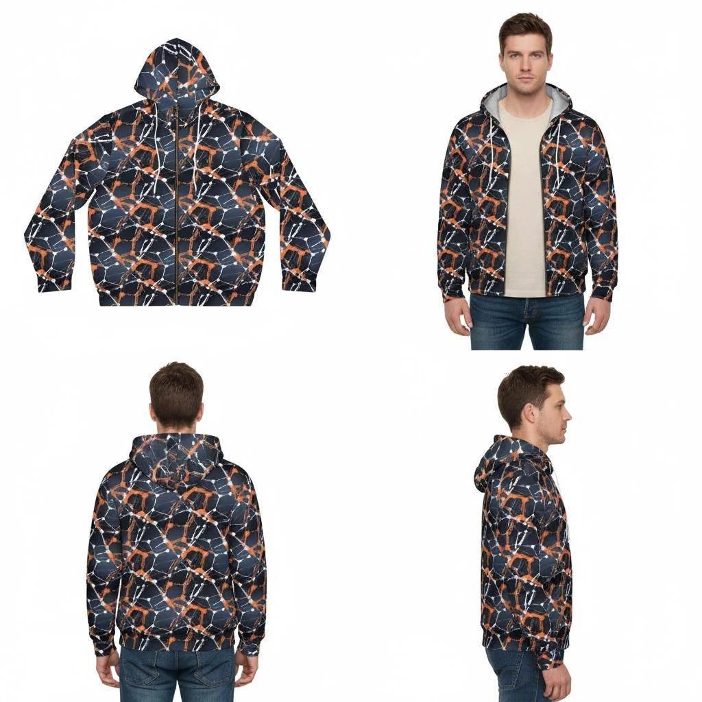 Cyberpunk Network Splatter Art Hoodie - Dark Grunge Techwear Pullover for Futuristic Streetwear by Aesthetic Rebellion