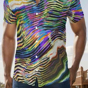 Ethereal Zebra Colorful Button-Up - Business Casual Maximalist Shirt for Creative Professionals by Aesthetic Rebellion