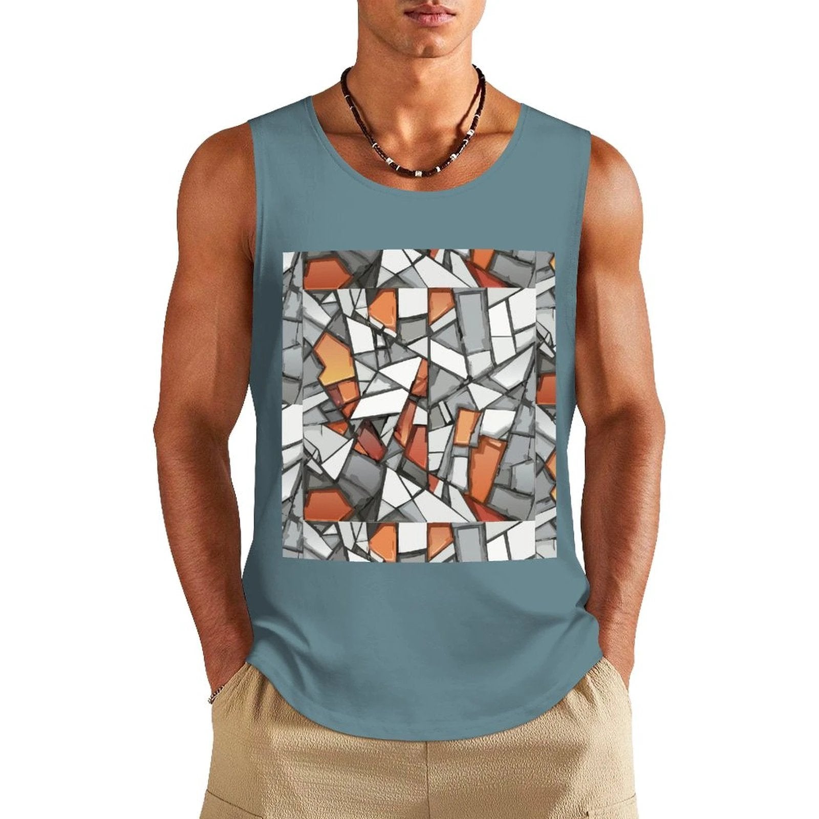 DTF 160gsm Men's Cotton Tank Top(Front Printing) by SALE_DESIGN-Personal Design