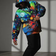 Velvet Ambrosia Explosive AOP Full-Zip Hoodie - Luxury Maximalist Streetwear - Heavyweight Designer Parka by Aesthetic Rebellion