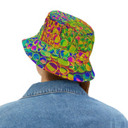 Mind Melting Visuals Bucket Hat for Aesthetic Rebels — Dyles Mavis AOP, Made in USA, Head-Turning Festival Headwear, Statement Accessory for the Scroll-Stopping Dresser