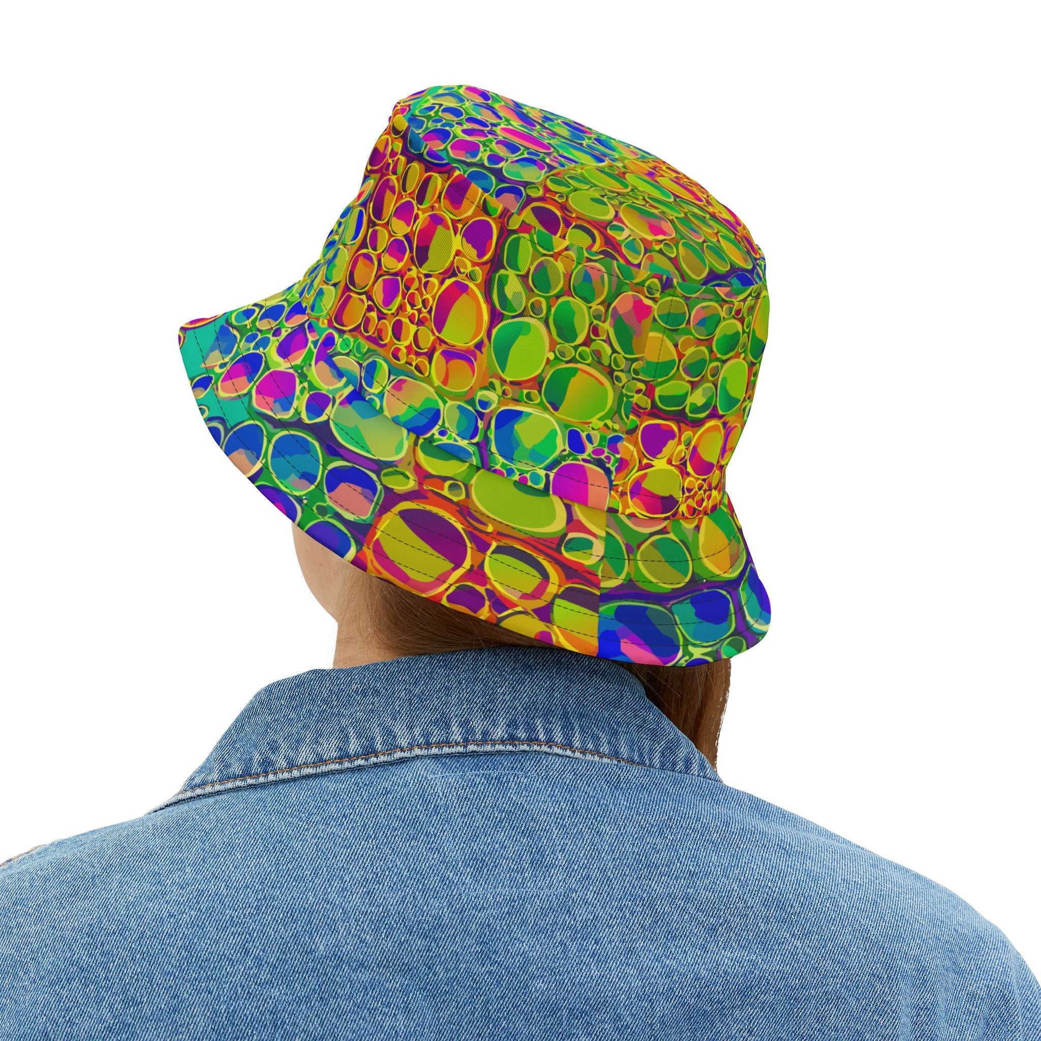 Mind Melting Visuals Bucket Hat for Aesthetic Rebels — Dyles Mavis AOP, Made in USA, Head-Turning Festival Headwear, Statement Accessory for the Scroll-Stopping Dresser