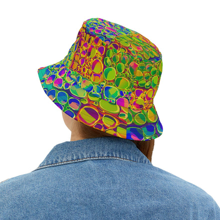 Mind Melting Visuals Bucket Hat for Aesthetic Rebels — Dyles Mavis AOP, Made in USA, Head-Turning Festival Headwear, Statement Accessory for the Scroll-Stopping Dresser