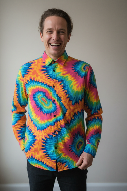 Psychedelic Rainbow Spiral Tie-Dye Shirt | Aesthetic Rebellion