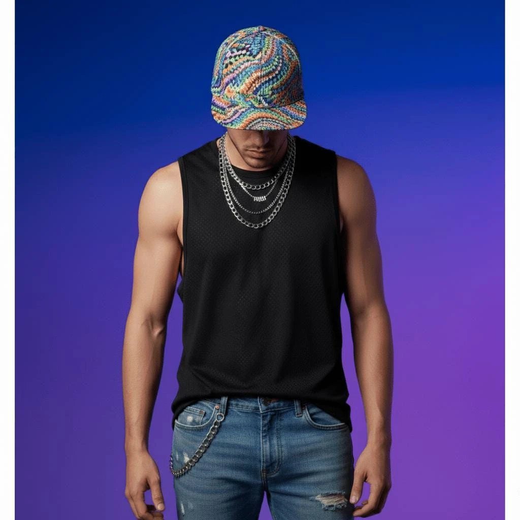 Psychedelic Graffiti Flat Brim Baseball Cap – All-Over Print Snapback for Streetwear Collectors & Urban Culture by Aesthetic Rebellion