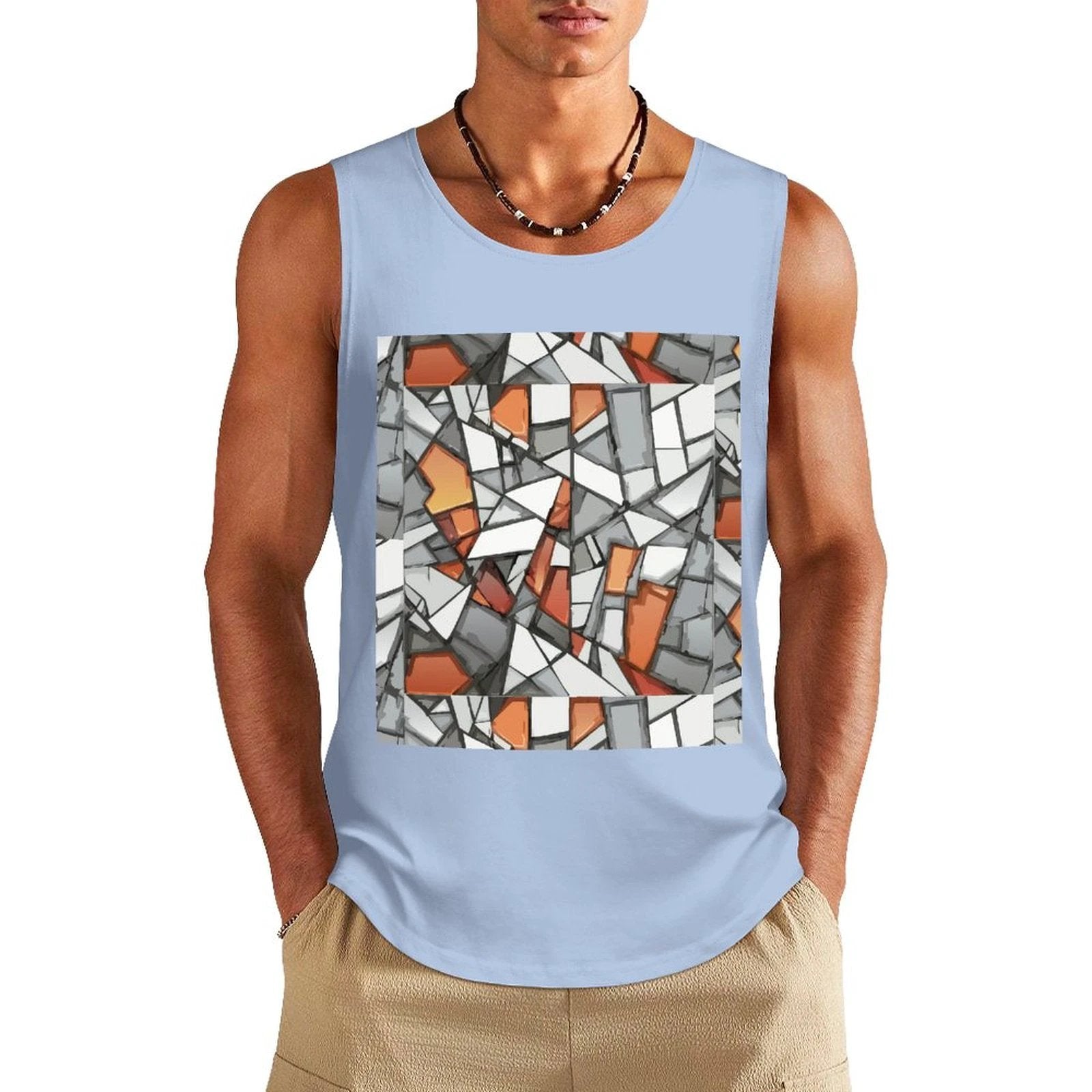 DTF 160gsm Men's Cotton Tank Top(Front Printing) by SALE_DESIGN-Personal Design