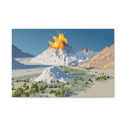 Tropical Volcano Eruption Canvas Print for Nature-Obsessed Interiors — Island Adventure Wall Art, FSC-Certified Matte Stretched Canvas, Home Decor Gift for Wanderlust Collectors
