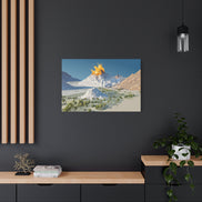 Tropical Volcano Eruption Canvas Print for Nature-Obsessed Interiors — Island Adventure Wall Art, FSC-Certified Matte Stretched Canvas, Home Decor Gift for Wanderlust Collectors