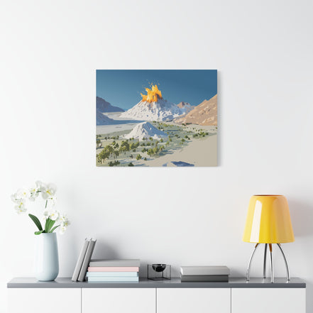 Tropical Volcano Eruption Canvas Print for Nature-Obsessed Interiors — Island Adventure Wall Art, FSC-Certified Matte Stretched Canvas, Home Decor Gift for Wanderlust Collectors