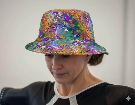 Wild Fairy Dreamer Acrylic Pour Bucket Hat - Whimsical Abstract Sun Hat for Festival Fashion by Aesthetic Rebellion