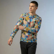 Floral Fusion All-Over Print Unisex O-neck Sweatshirt | 310GSM Cotton by Aesthetic Rebellion