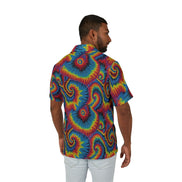 Strawberry Wheels AOP Button-Up Shirt | Digital Tie-Dye Workwear