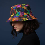 Maximalist Print Bucket Hat - Zany Stitch Detail, USA Made by Aesthetic Rebellion