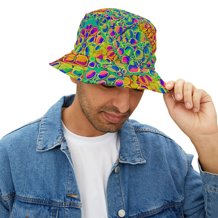 Mind Melting Visuals Bucket Hat for Aesthetic Rebels — Dyles Mavis AOP, Made in USA, Head-Turning Festival Headwear, Statement Accessory for the Scroll-Stopping Dresser