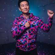 Digital Distortion Fashion Hoodie - Vibrant All-Over Print AOP Sweatshirt for Modern Rebels by Aesthetic Rebellion