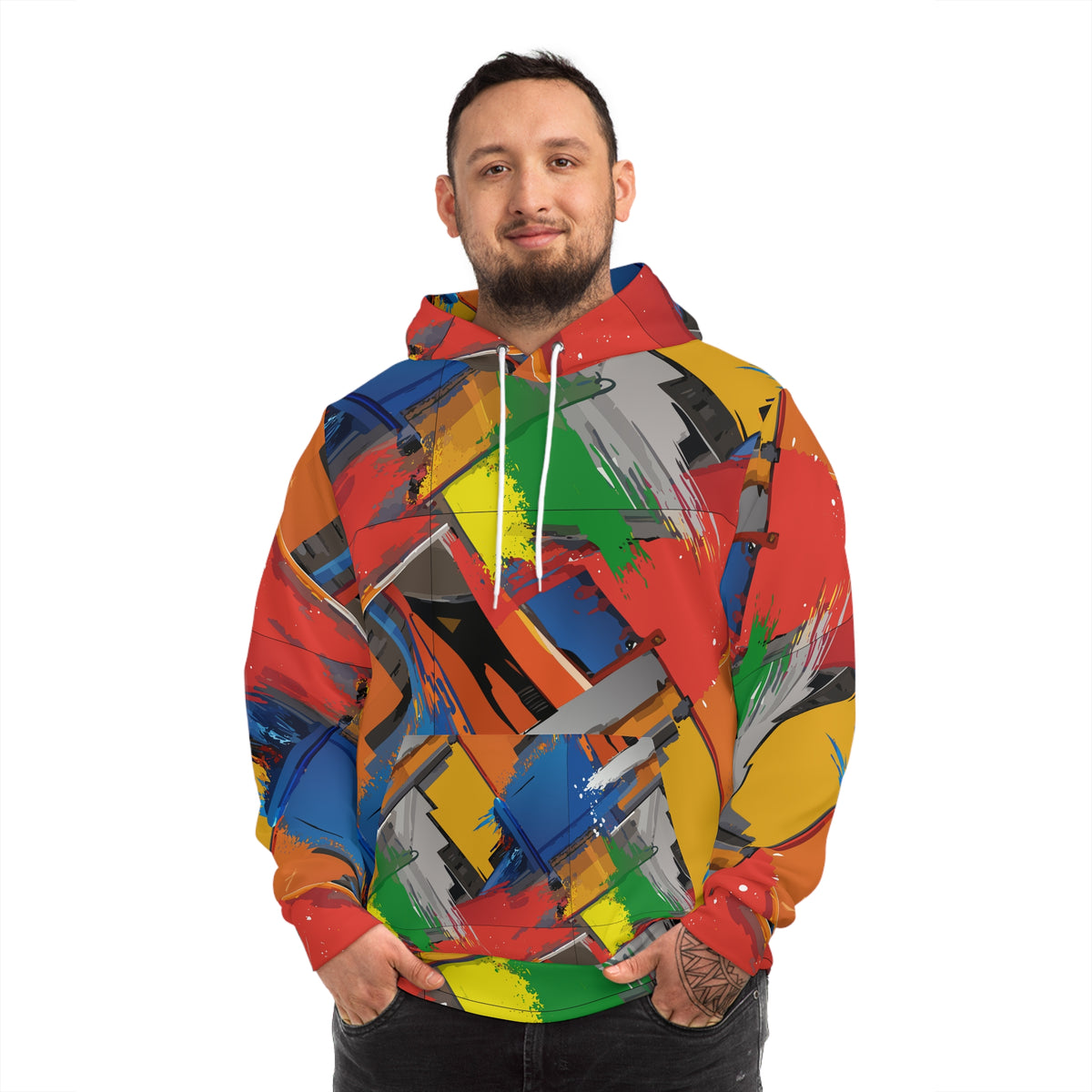Primary Palette Splash AOP Hoodie – Bold Abstract Art Streetwear | Aesthetic Rebellion