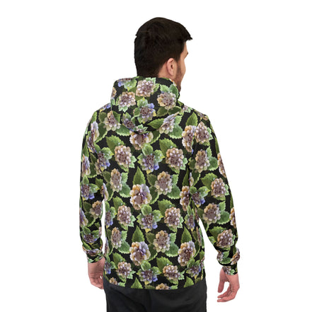 Floral Print Athletic Hoodie for Nature-Forward Fitness Dressers — 95% Recycled Polyester AOP, Adjustable Hood, Gym-to-Street Nature Statement, Bold Eco Activewear Layer