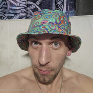 Alligator Bites Neon Geometric Bucket Hat - Edgy Psychedelic Rave Hat for Dubstep & Alt-Fashion by Aesthetic Rebellion