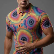 All-Over Print Men's Henley Shirt by Aesthetic Rebellion