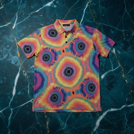 Maximalist AOP Men's Stretch Henley Shirt | Ribbed Polyester Long Sleeve — Tailored Statement Top | Aesthetic Rebellion