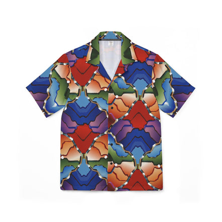 Men's AOP Hawaiian Camp Shirt for Bold Summer Maximalists — All-Over Print Streetwear Button-Up, Festival Resort Statement Top, Assembled in USA