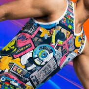 Neon 90s Vaporwave Cassette Maximalist Art Jersey - Aesthetic Rebellion