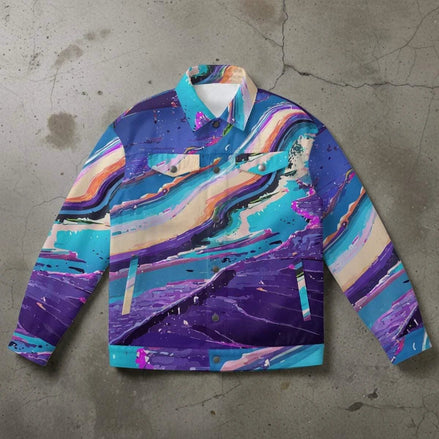 Psychedelic Splash Waterproof Urban Jacket - Vibrant All-Over Print Windbreaker for Street Style by Aesthetic Rebellion