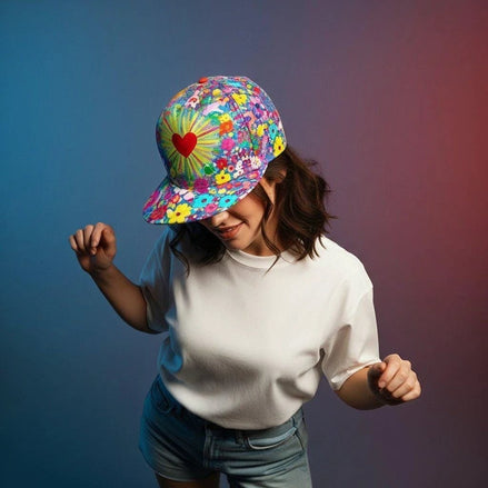 Psychedelic Graffiti Snapback Hat | Rave Festival Street Art Cap by Aesthetic Rebellion