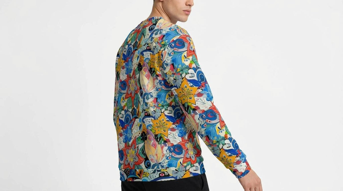 Floral Fusion All-Over Print Unisex O-neck Sweatshirt | 310GSM Cotton by Aesthetic Rebellion