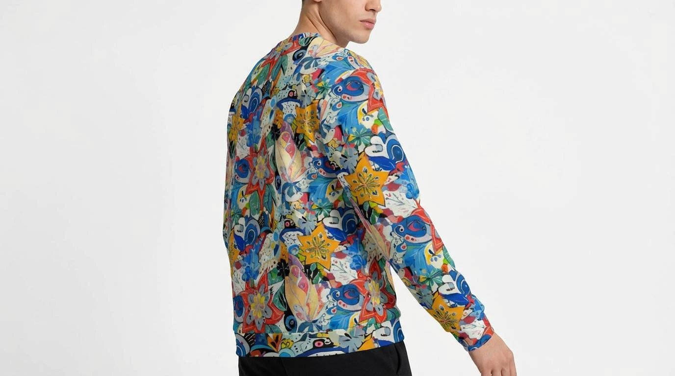Floral Fusion All-Over Print Unisex O-neck Sweatshirt | 310GSM Cotton by Aesthetic Rebellion