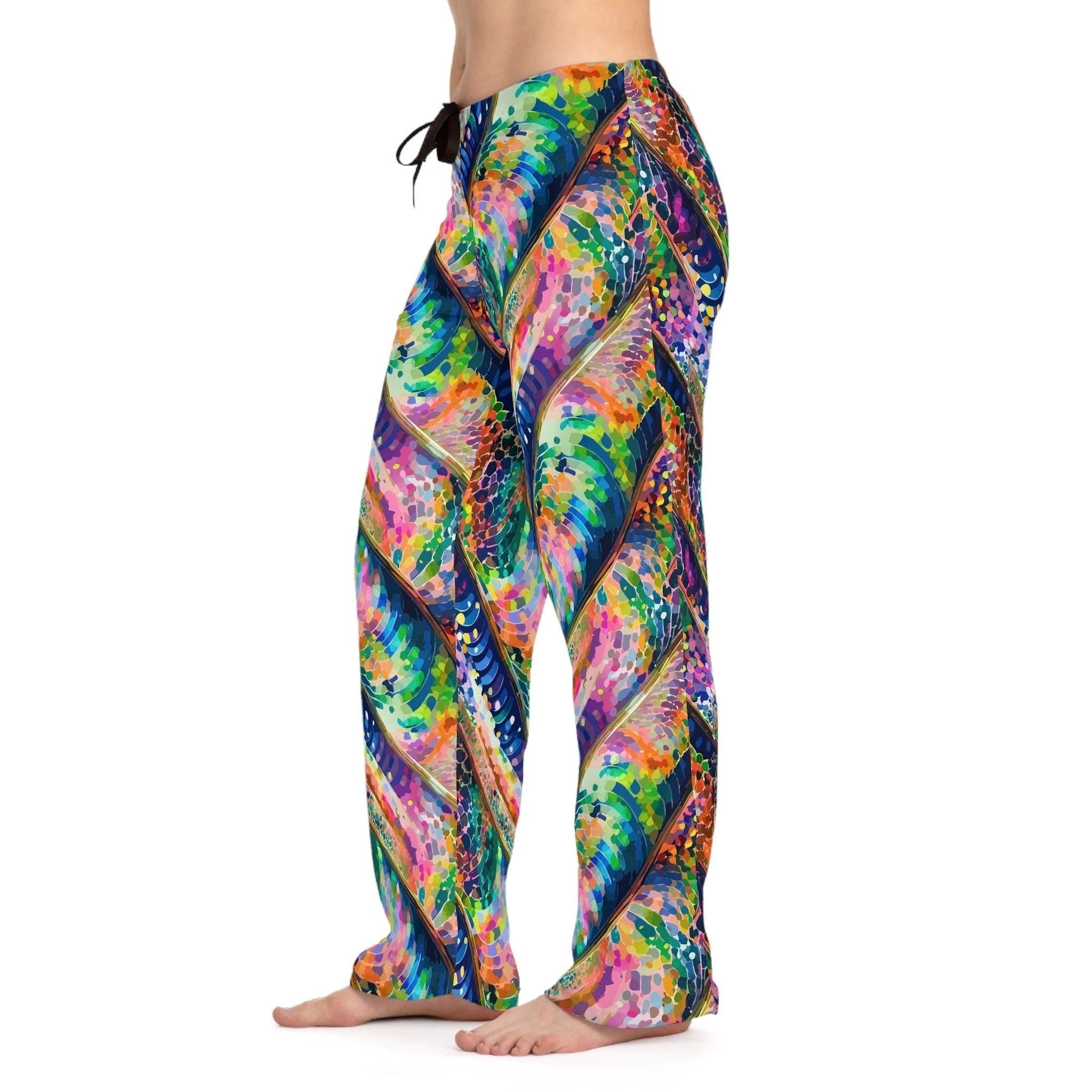 Kaleidoscope Rainbow Lounge Pants - Luxury Maximalist Pajamas for Festival Mornings & Vibrant Lounging by Aesthetic Rebellion