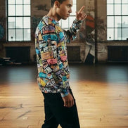 Abstract All Over Print Sweatshirt – Heavyweight Cotton Crewneck by Aesthetic Rebellion