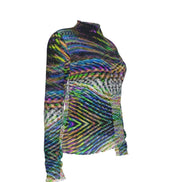 Zebra Cake Trails Breathable Mesh T-Shirt - StreetsmArt Liquid Monochrome Top for Nightclubs & Raves by Aesthetic Rebellion