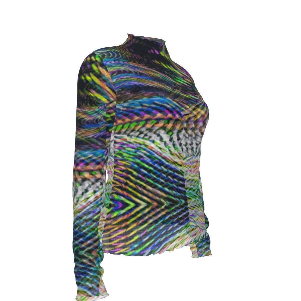 Zebra Cake Trails Breathable Mesh T-Shirt - StreetsmArt Liquid Monochrome Top for Nightclubs & Raves by Aesthetic Rebellion