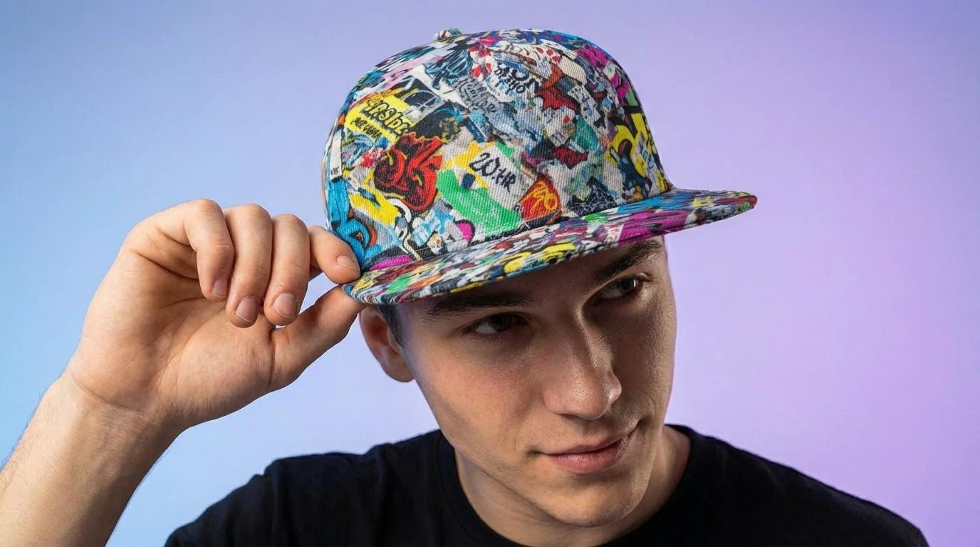 Graffiti Newspaper Collage Snapback Hat - Vintage News Art Adjustable Cap - Aesthetic Rebellion