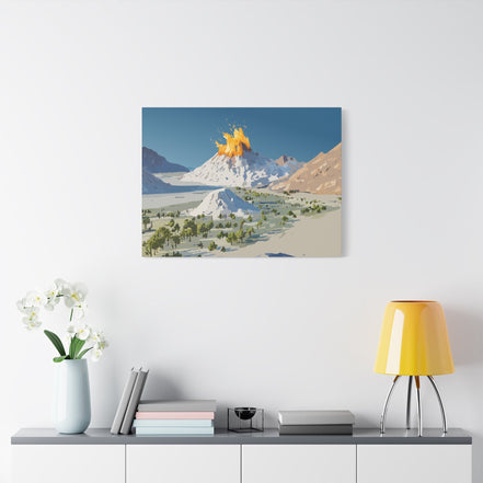Tropical Volcano Eruption Canvas Print for Nature-Obsessed Interiors — Island Adventure Wall Art, FSC-Certified Matte Stretched Canvas, Home Decor Gift for Wanderlust Collectors