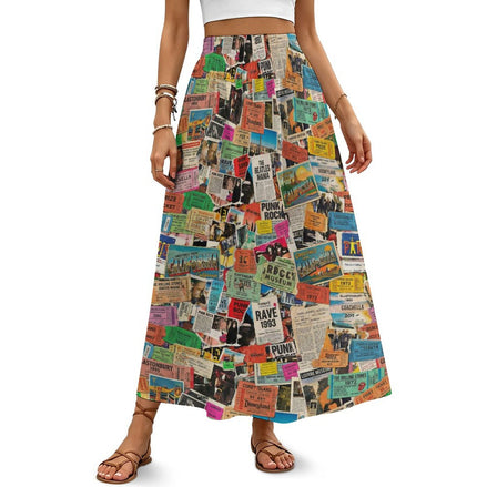 Maximalist AOP High-Waist Midi Dress | 180gsm Milk-Fiber Stretch with Flared Hem — Bold Statement | Aesthetic Rebellion
