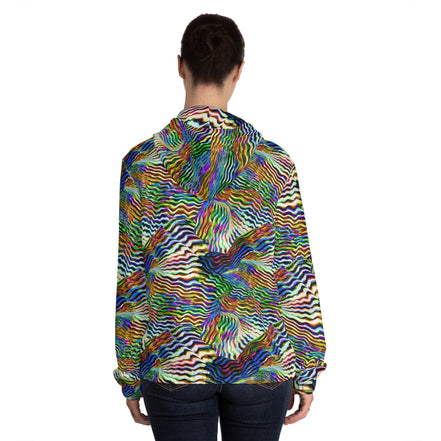 Psychedelic Zebra Stripe Swirl Hoodie | Hypnotic Primary Color Design