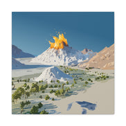 Tropical Volcano Eruption Canvas Print for Nature-Obsessed Interiors — Island Adventure Wall Art, FSC-Certified Matte Stretched Canvas, Home Decor Gift for Wanderlust Collectors