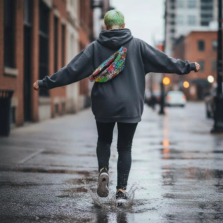 Designer Maximalist Fanny Pack - Waterproof Crossbody Sling Bag for Rave, Travel & Urban Commuting by Aesthetic Rebellion