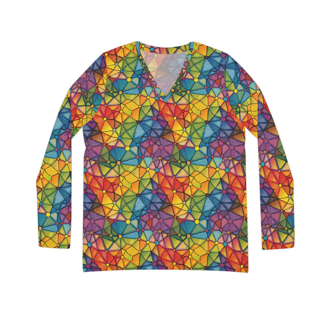 Women's Long Sleeve V-neck Shirt (AOP)