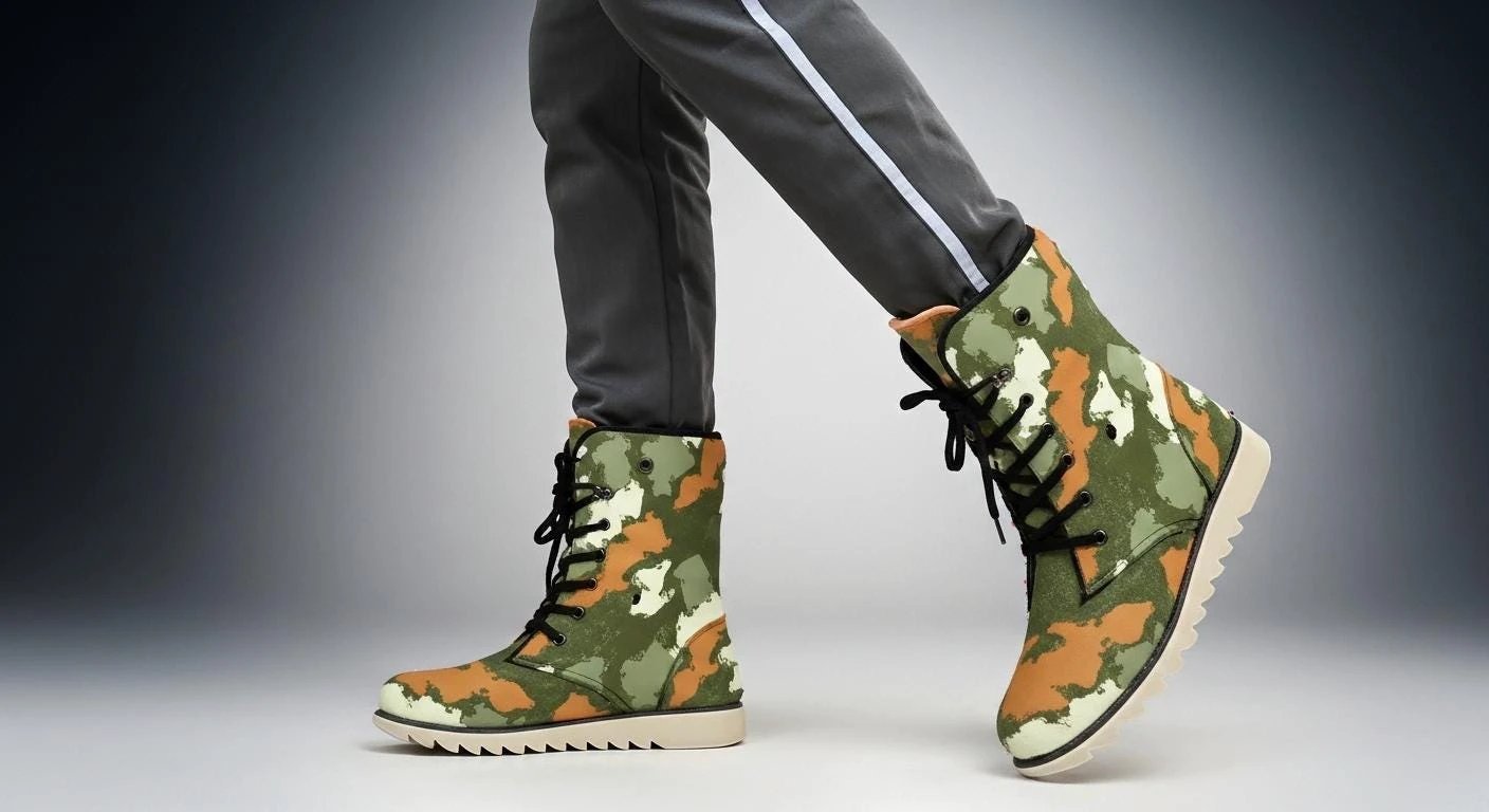 All-Over Print Men's Plush Boots by Aesthetic Rebellion