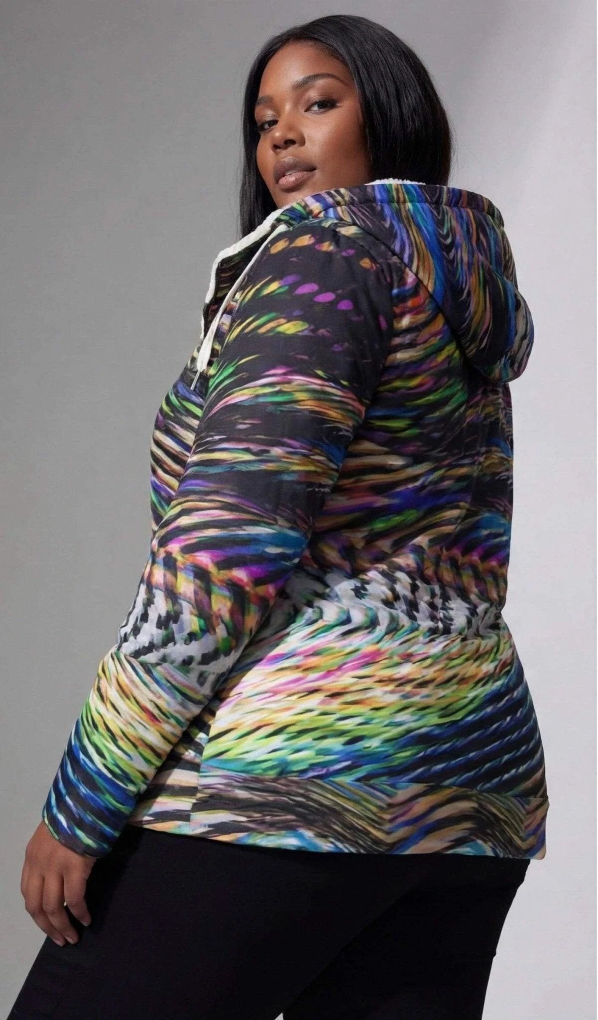 Winter Wonder Neon Snow Hoodie - Psychedelic High-Visibility Streetwear for Extreme Cold by Aesthetic Rebellion