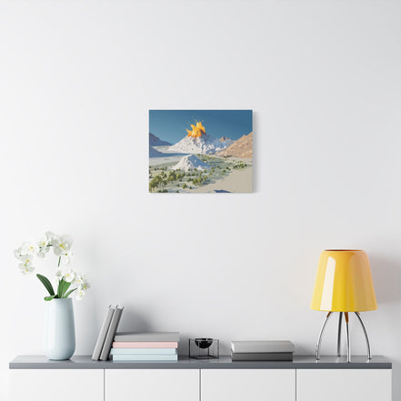 Tropical Volcano Eruption Canvas Print for Nature-Obsessed Interiors — Island Adventure Wall Art, FSC-Certified Matte Stretched Canvas, Home Decor Gift for Wanderlust Collectors